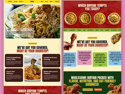 Website Design for Food – Bringing the Taste of Biryani to Life! design design inspiration desktop figma food website design homepage ui uiux ux website