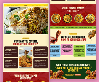 Website Design for Food – Bringing the Taste of Biryani to Life! design design inspiration desktop figma food website design homepage ui uiux ux website