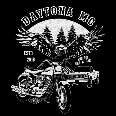 daytona mc branding chevrolet design eagle graphic design harley davidson illustration logo sportster western wings