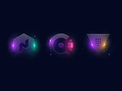 Traefik x Hashicorp branding dark design glass glows hashicorp icon illustration lights saas traefik web