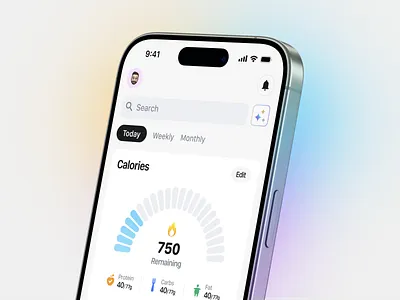 Nutrition App Design I Food Calories Tracker calories dashboard diet app fitness food website gym app health care medical mobile app nutrition app planner product design sports tracker uix ux