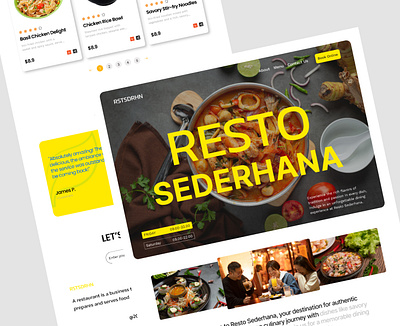 Restaurant Landing Page design landingpage minimalist restaurant ui uiux user interface webdesign website