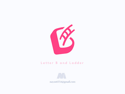 Letter B and Ladder combination mark logo flat and modern letter b logo.