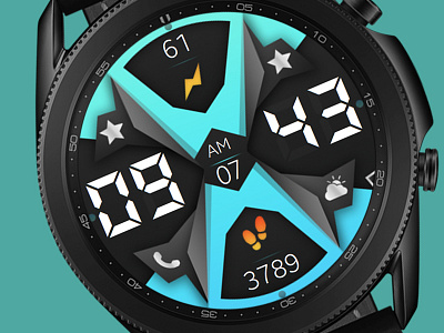 Blue Watch Face blue colorful design electronics galaxy watch galaxywatch3 graphic design illustration modern samsung smart smartwatch tech technology ui watch watchface wearable