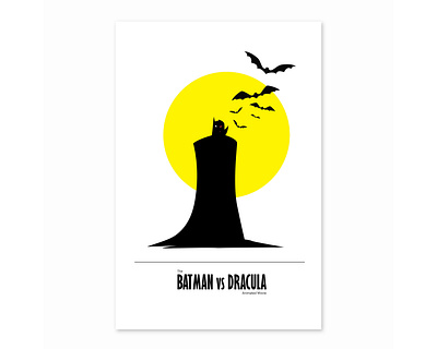 The Batman vs Dracula design illustration minimalist poster vector