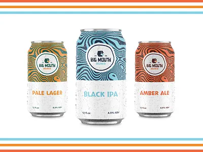 Big Mouth Beer alcohol beer beer branding beer can beer label brand branding can concept design drink identity illustration label logo minimal modern packaging vector