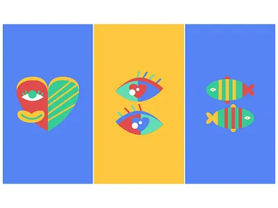 Highlight icons p2 beautiful colorful colorful design colorful icons colorful illustration concept art eye eyes fish fishes flat funny heart icons illustration love vector