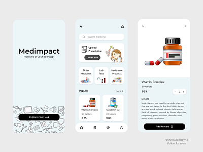 Online Pharmacy App Ui Design animation appdesign art branding digitaldesign flatdesign graphicdesign illustration innovationsync landingpage logo mobiledesign mobileui print productdesign typography uidesign userexperience uxdesign webdesign