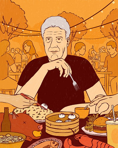 Anthony Bourdain anthony bourdain chef digital drawing food illustration portrait procreate