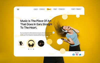 Beatup audio devices website landingpage branding desktop website figma headphone landingpage logo music speakers ui ux