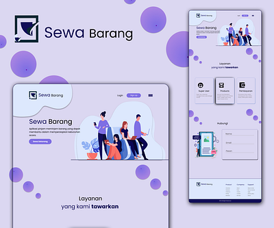 Landing Page Sewa Barang design logo ui web