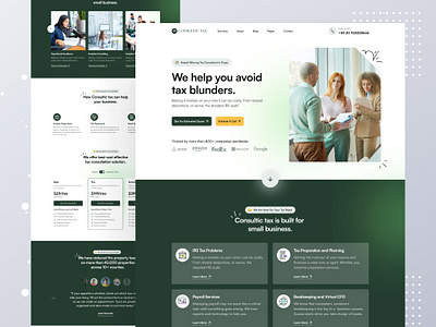 Tax Consulting Agency Landing Page advsior business clean colorful consultant consultation consulting corporate finance financial gradient homepage hr landing page landingpage service tax ui ux webdesign
