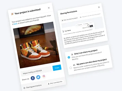 Sharing Permissions copy link permissions privacy share modal
