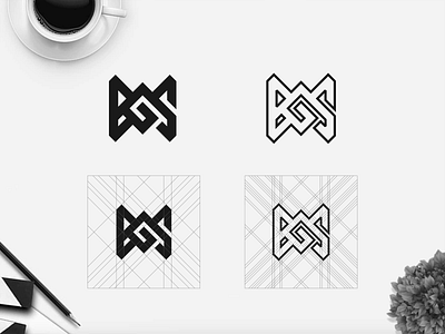 BGS MONOGRAM LOGO awesome logo best logo bgs logo blackandwhitelogo branding clothing brand design grid logo identity logo logogrid logoprocess logoproject monogram monogram design monogram logo shop simple sketch vector