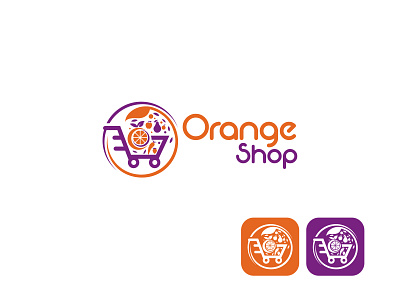 Orange shop logo 2021 app logo branding creative logo illustrator logo design market logo orange orange logo oranges shop logo suvermarket logo vector logo vegetables web logo