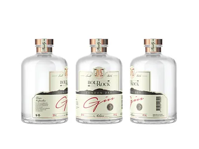 BoldRock branding gin labels premium spirits