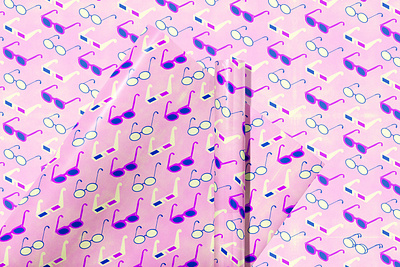 Glasses Wrapping Paper glasses illustration isometric purple repeatable surface design wrap wrapping paper