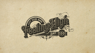 Feeling High illustrator lettering art vintage font