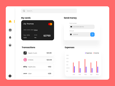 Bank dashboard bank banking design ui uidesign uiux uiuxdesigner ux uxdesign web designer webdesign