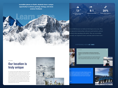 Vail Mountain School animation colorado design education figma gradient homepage mountain mountains parallax prototype prototype animation school ski skiing snow social vail website