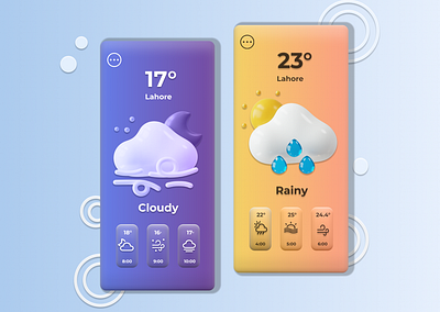 Weather Forecast App Widget 3ddesign concept concept design creative design graphicdesign mobile app mobile app design mobile design ui uidesign uiux user interface ux