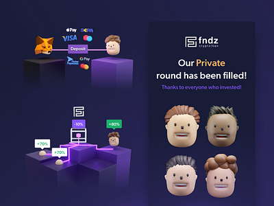 FNDZ - Website assets assets blender blender3d branding copy trading crypto wallet cryptocurrency deposit metamask payment