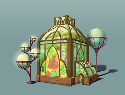 GreenHouse Shop Concept Art buiding concept concept art digital nature