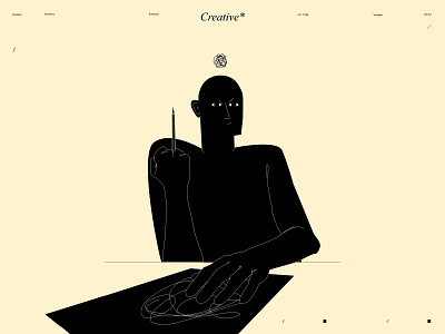 Creative* abstract composition conceptual illustration creative design drawing figure frustration humor illustration laconic lines minimal pencil poster