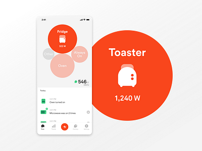 Icons in the bubble! device devices electricity energy fridge home iot mobile sense smart home toaster ui