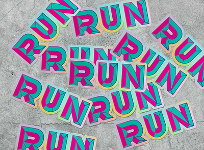 Run custom type sticker