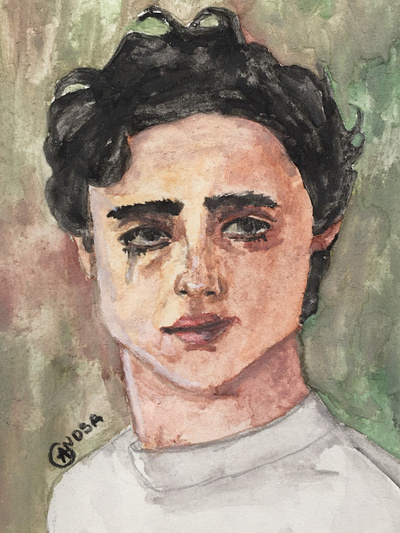 TIMOTHEÉ CHALAMET WATERCOLOR PORTRAIT illustration paintings portrait illustration sketch watercolor watercolor painting