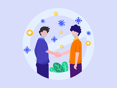 No Shake Hand Flat Illustration agreement business concept coronavirus deal design disease hand handshake icon illustration no people shake sign stop symbol vector virus warning