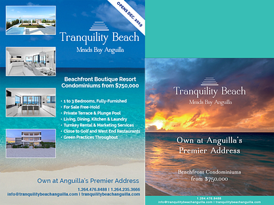 Tranquility Beach Anguilla True Anguilla Magazine AD art direction branding branding design design magazine design print design typography