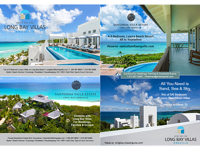 Long Bay Villas & Santosha Villa Estate True Anguilla AD art direction branding branding design design logo magazine design print design typography vector