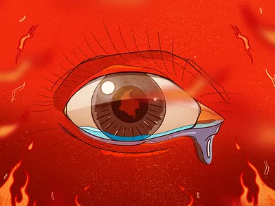 sos Colombia colombia eye fire illustration illustrator map tears