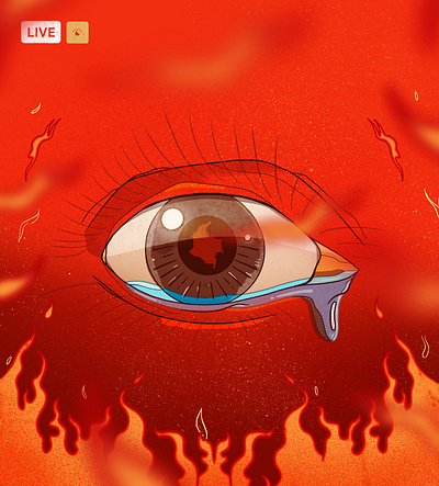 sos Colombia colombia eye fire illustration illustrator map tears