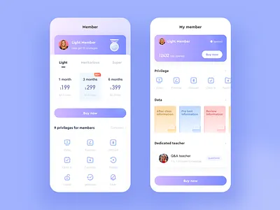 Member mobile terminal design app design icon typography ui ui icon ux