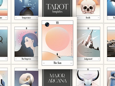 Tarot Cards - Major Arcana astrology branding colorful esoteric graphic design illustration magic major arcana occult playing cards space tarot tarot cards tarot deck templates vector zodiac