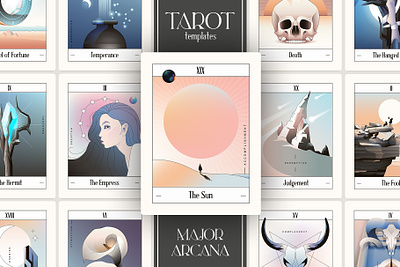 Tarot Cards - Major Arcana astrology branding colorful esoteric graphic design illustration magic major arcana occult playing cards space tarot tarot cards tarot deck templates vector zodiac