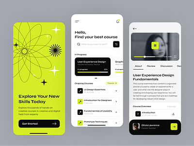 Online Education Mobile App app clean courses dashboard education education app ios learing mobile modern onboarding process onboarding screen online online learning process screen search step ui ux