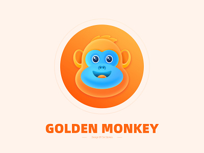Golden monkey branding design 动物 卡通 图标 橘色 猴子 红色 蓝色 黄色