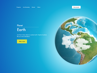 Earth 3D design ui ux