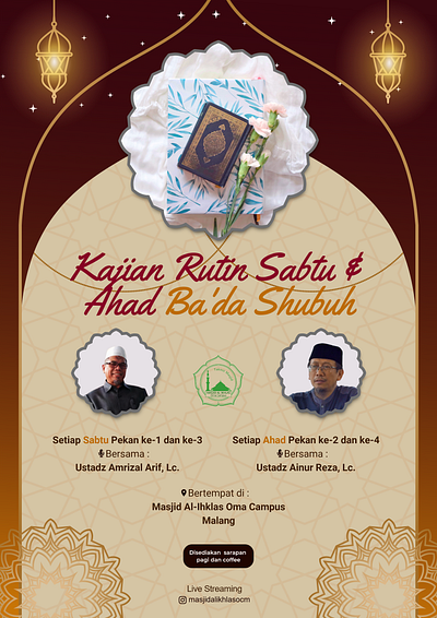 kajian rutin adobe xd design graphic design islam islamic muslim poster poster design quran vector xd design