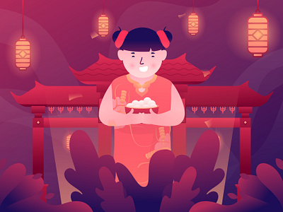 Chinese New Year - Cap Go Meh Party chinese chinese new year design flat illustration freelance designer illustration illustrator vector web website