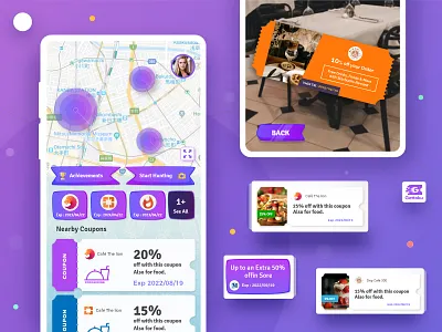 Gettoku App Design (AR) app augmented reality card coupons game interface minimal mobile mobile app design mobile design mobile ui mobileapp mobileappdesign ui uiux ux ux ui design