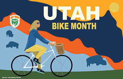 Utah Bike Month Art advertising bike cycling outdoor outdoors poster tourism travel