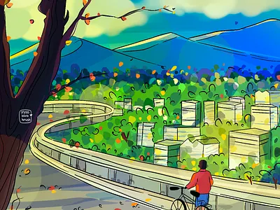 My energy booster - bicycle bicycle design dribbble dribbble best shot dribbble invitation dribbble invite dribbbleweeklywarmup illustration introvert landscape landscaping photoshop procreate travel travelling vector