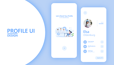 Clean and Unique Profile UI design app design flat illustration logo minimal ui ux ux ui design