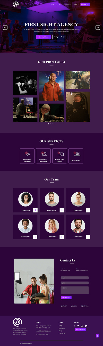 first sight agency about banner blog design first design first shot first sight adency homepage illustration logo pattern service team treatment web