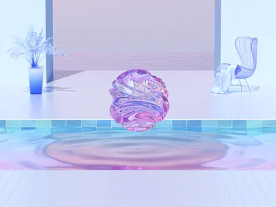 Water ripple 3d art animation design